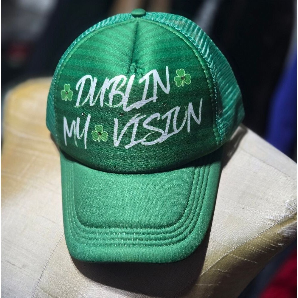 Green Trucker Hat with Shamrock Design
